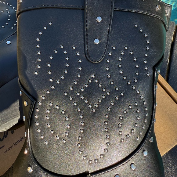NWT London Rag Western Black Studded Boots! Hey Cowgirl!! - Picture 8 of 16